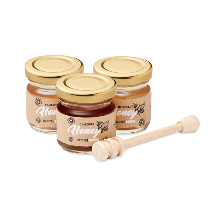 Set met 3 potjes honing | Eco geschenk